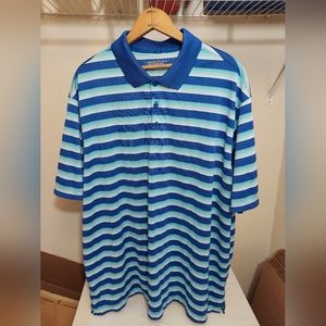 Nike Golf Tour Performance Dri-fit Men's Polo Shirt XXL Blue Stripes